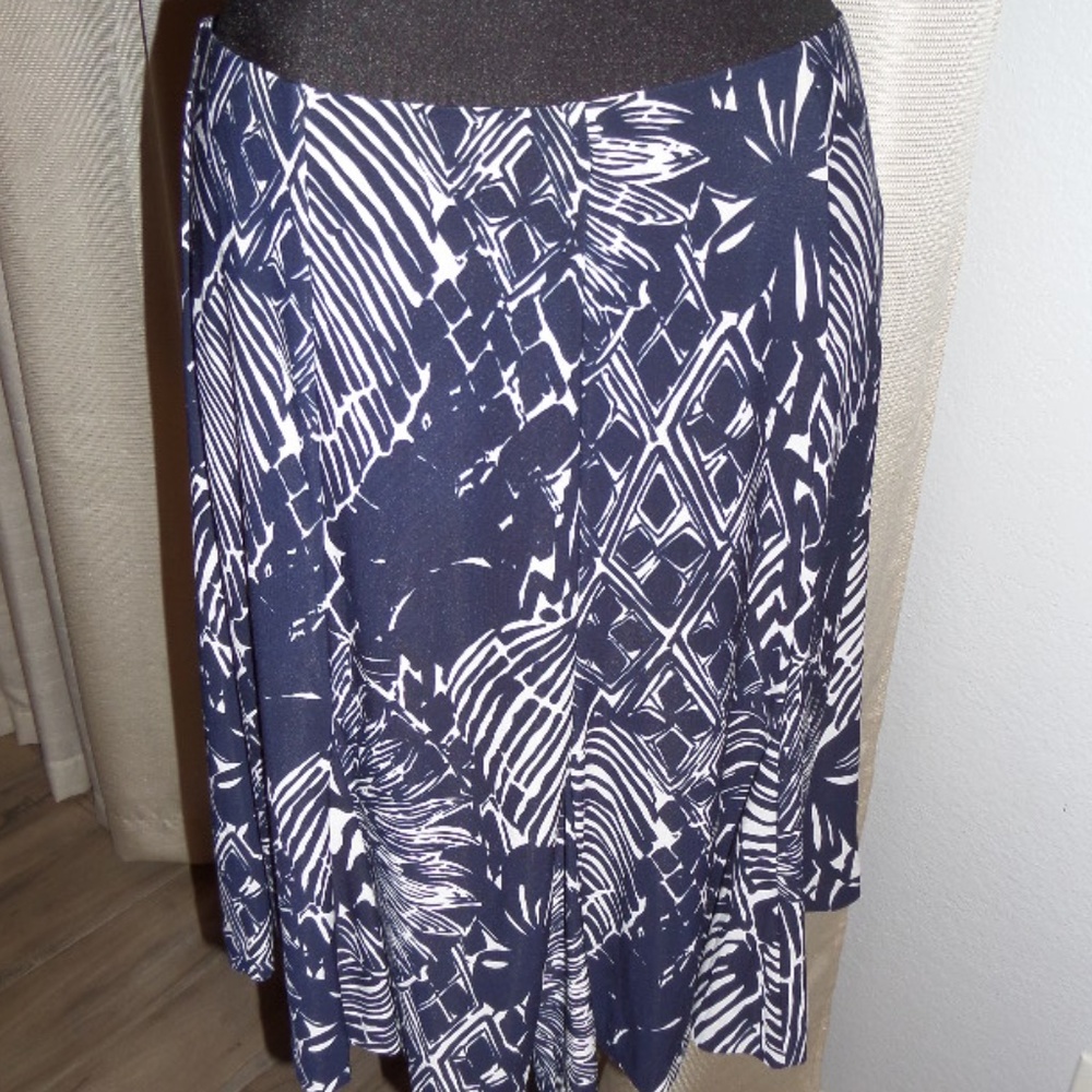 CHAPS Ralph Lauren Womens BLUE WHITE Size L SKIRT